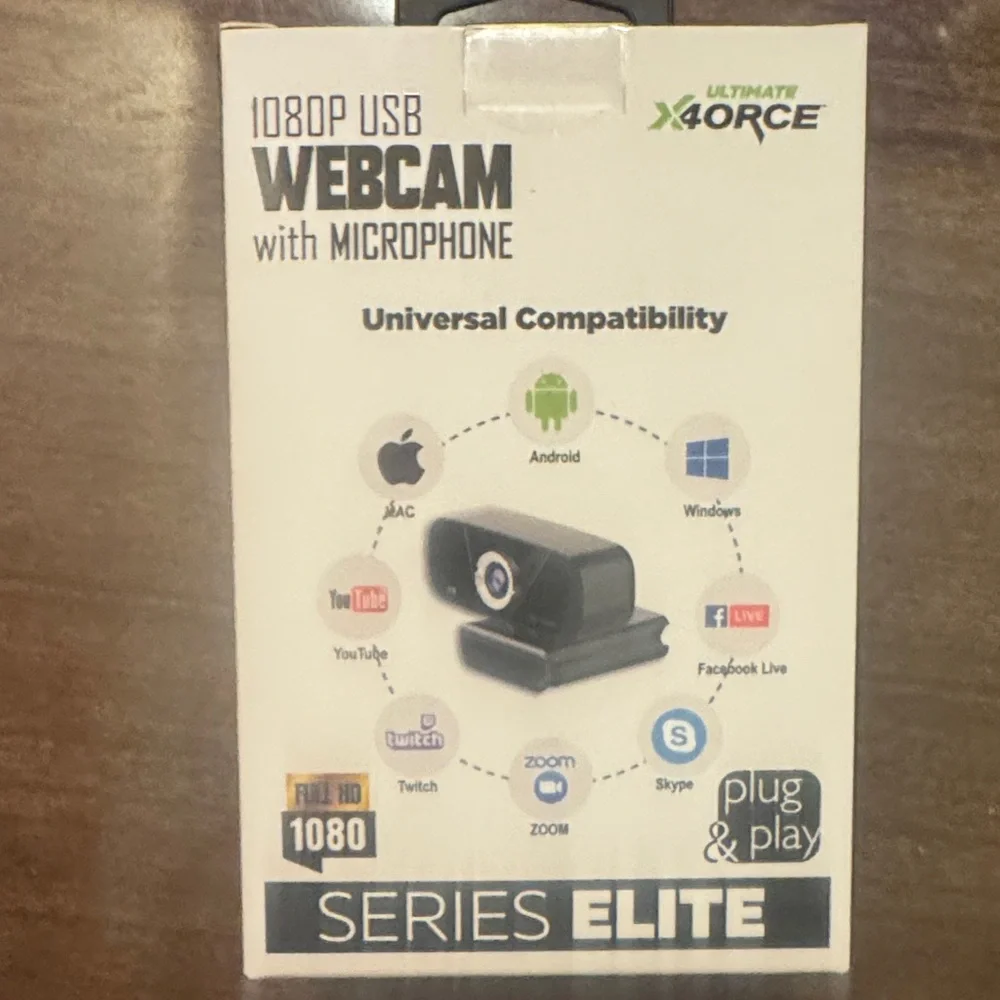 1080P USB Webcam with Microphone - Black